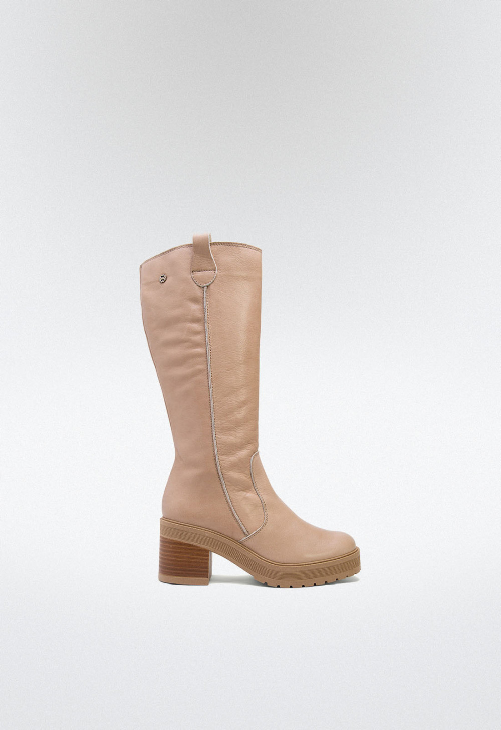 BOTAS MUJER TAC N DE TAC N TAUPE CON CREMALLERA RIVA