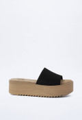 Sandalia plataforma madera de mujer negro VAS v2406