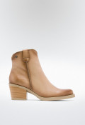 BOTINES COWBOY DE PIEL CAMEL CON CREMALLERA PORRONET HADRIA