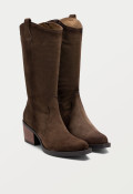 BOTAS COWBOY DE PIEL MOKA CON CREMALLERA PORRONET HILDA