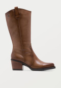 BOTAS COWBOY DE PIEL TAUPE CON CREMALLERA PORRONET HELGA