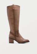 BOTAS CAMPERAS DE PIEL TAUPE CON CREMALLERA PORRONET JEMMA