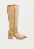 BOTAS CAMPERAS DE PIEL CAMEL CON CREMALLERA PORRONET JEMMA