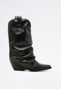 Bota cowboy polaina de mujer negro The icona tx410