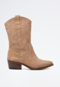 Bota cowboy piel de mujer taupe Glo 6600