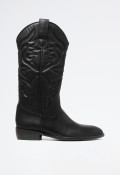 Bota cowboy bordada de mujer negro Why Pink? m4760