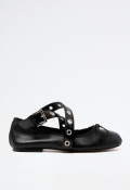 Zapato bailarina de mujer negro VAS 9407